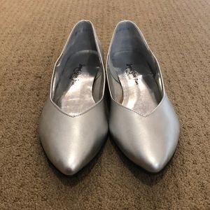 Import Shoe Fair silver flats.